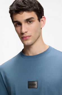 HUGO COTTON-JERSEY T-SHIRT WITH GRADIENT LOGO LABEL