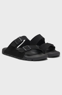 BOSS TWIN-STRAP SLIDES WITH BRANDED BUCKLES