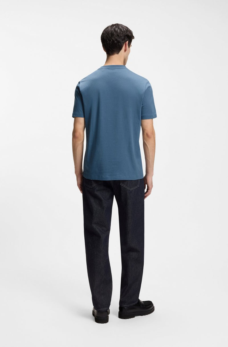 HUGO COTTON-JERSEY T-SHIRT WITH GRADIENT LOGO LABEL