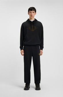 HUGO COTTON-TERRY TRACKSUIT BOTTOMS WITH EMBROIDERED LOGO