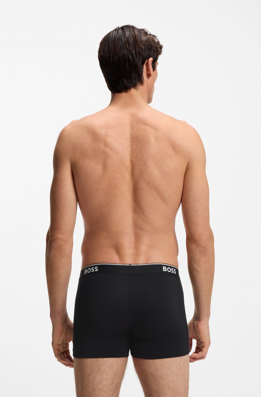 BOSS THREE-PACK OF BOXER BRIEFS IN STRETCH COTTON