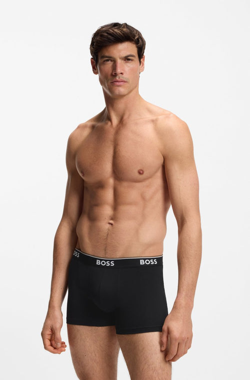 BOSS THREE-PACK OF BOXER BRIEFS IN STRETCH COTTON