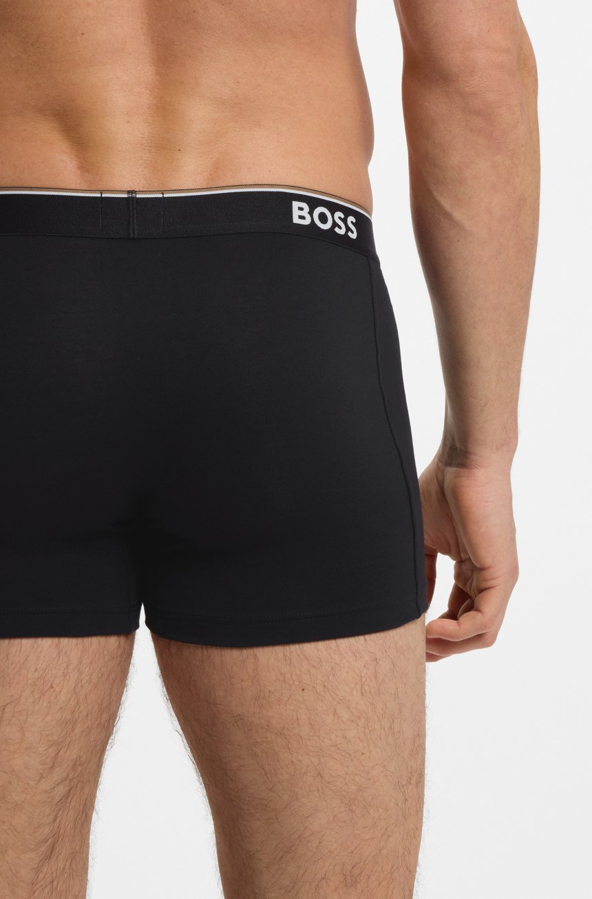 BOSS THREE-PACK OF BOXER BRIEFS IN STRETCH COTTON
