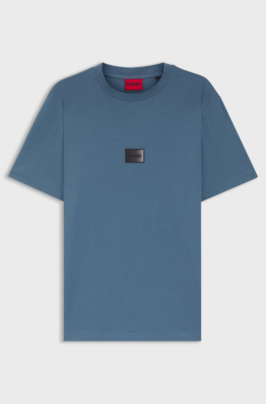 HUGO COTTON-JERSEY T-SHIRT WITH GRADIENT LOGO LABEL