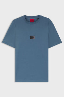 HUGO COTTON-JERSEY T-SHIRT WITH GRADIENT LOGO LABEL