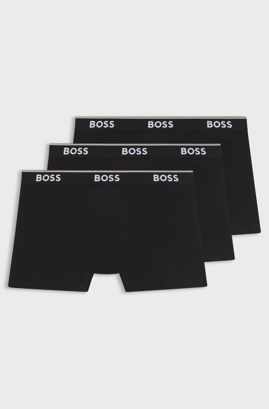BOSS THREE-PACK OF BOXER BRIEFS IN STRETCH COTTON