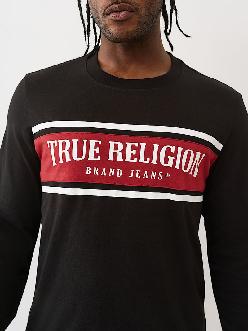 TRUE RELIGION-Three-Panel Long-Sleeved T-Shirt